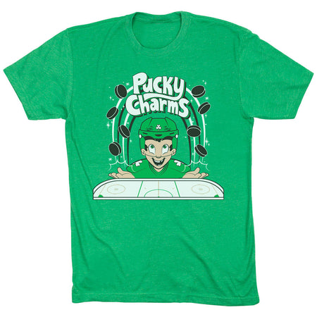 Hockey Short Sleeve T-Shirt - Pucky Charms [Youth Medium/Green] - SS