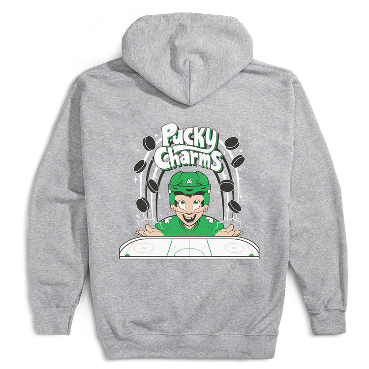 Hockey Hooded Sweatshirt - Pucky Charms (Back Design)