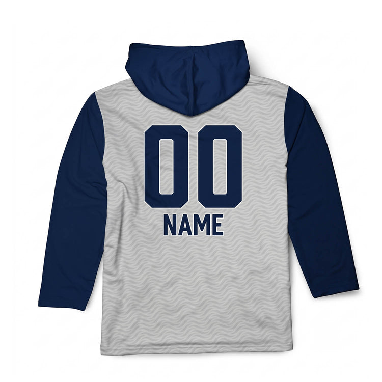 Hockey Lightweight Long Sleeve Hoodie - Ice Cats - Gray/Navy