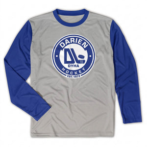 Hockey Long Sleeve Velocitee - DYHA - Gray/Blue