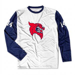 Hockey Long Sleeve Velocitee - Ice Cats - Gray/Navy