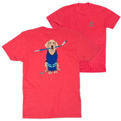 Hockey Short Sleeve T-Shirt - Puck The Hockey Dog (Back Design)