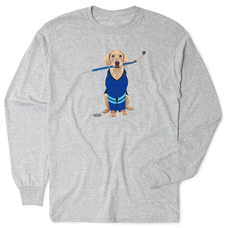 Hockey Tshirt Long Sleeve - Puck The Hockey Dog