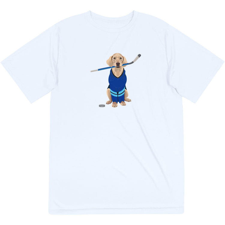 Hockey Short Sleeve Performance Tee - Puck The Hockey Dog