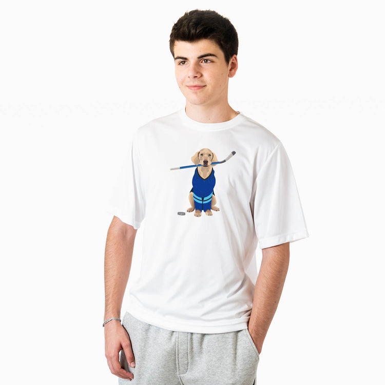 Hockey Short Sleeve Performance Tee - Puck The Hockey Dog
