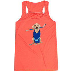 Hockey Flowy Racerback Tank Top - Puck The Hockey Dog
