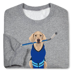 Hockey Crewneck Sweatshirt - Puck The Hockey Dog