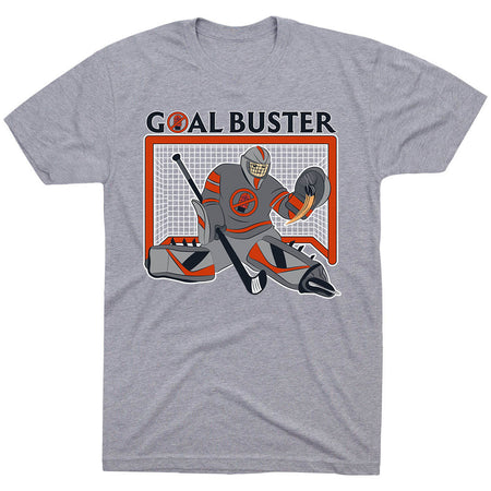 Hockey Short Sleeve T-Shirt - Goal Buster [Adult Medium/Gray] - SS