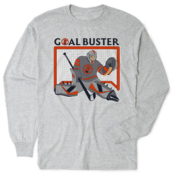 Hockey Tshirt Long Sleeve - Goal Buster [Youth Medium/Gray] - SS