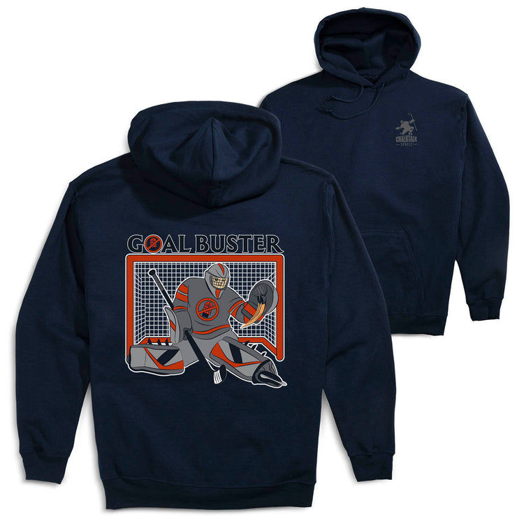 Hockey Hooded Sweatshirt - Goal Buster (Back Design) [Adult Medium/Navy] - SS