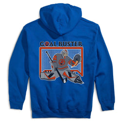 Hockey Hooded Sweatshirt - Goal Buster (Back Design) [Royal/Adult Large] - SS