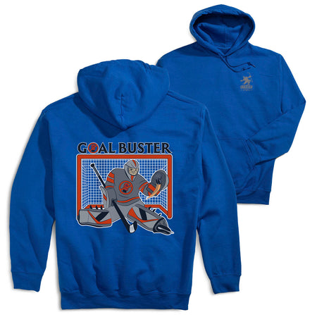 Hockey Hooded Sweatshirt - Goal Buster (Back Design) [Youth Large/Royal] - SS
