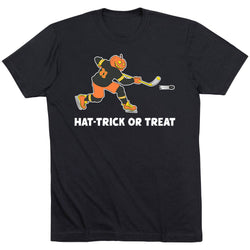 Hockey Short Sleeve T-Shirt - Hat-Trick or Treat [Adult Medium/Black] - SS
