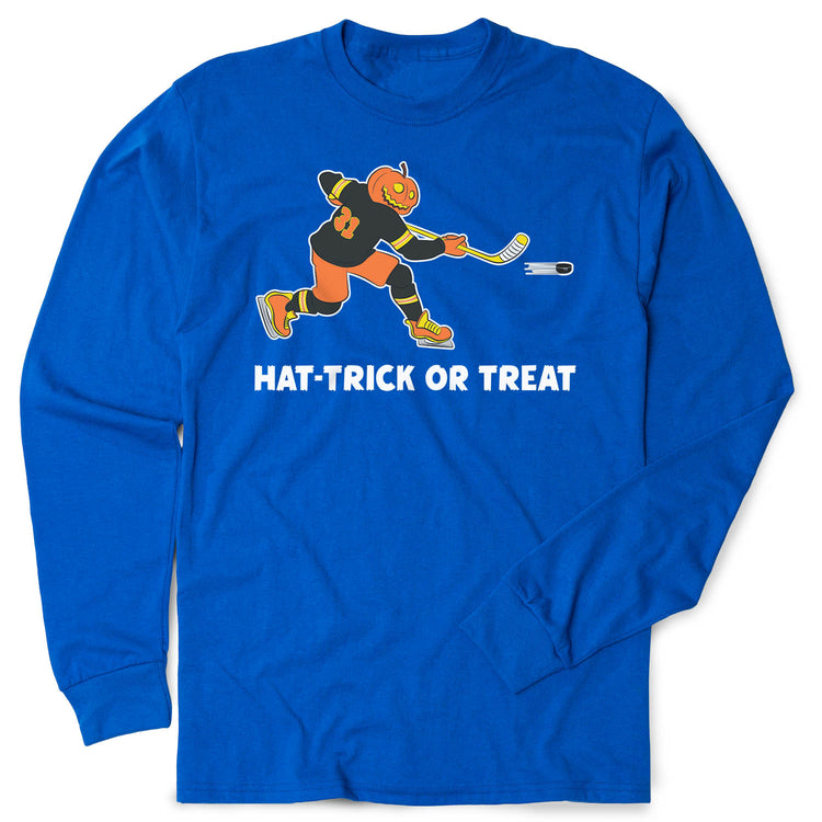 Hockey Tshirt Long Sleeve - Hat-Trick or Treat [Royal/Adult X-Large] - SS