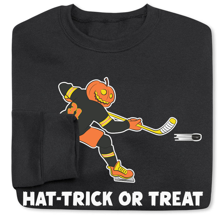 Hockey Crewneck Sweatshirt - Hat-Trick or Treat