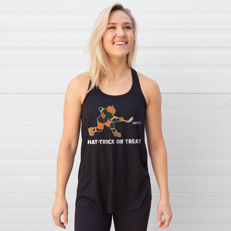 Hockey Flowy Racerback Tank Top - Hat-Trick or Treat