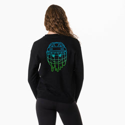 Hockey Crewneck Sweatshirt - Have An Ice Day Smiley (Back Design)