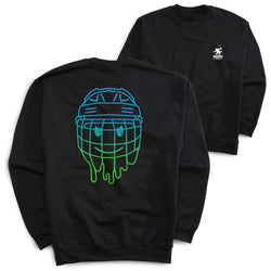 Hockey Crewneck Sweatshirt - Have An Ice Day Smiley (Back Design)
