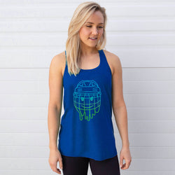 Hockey Flowy Racerback Tank Top - Have An Ice Day Smiley
