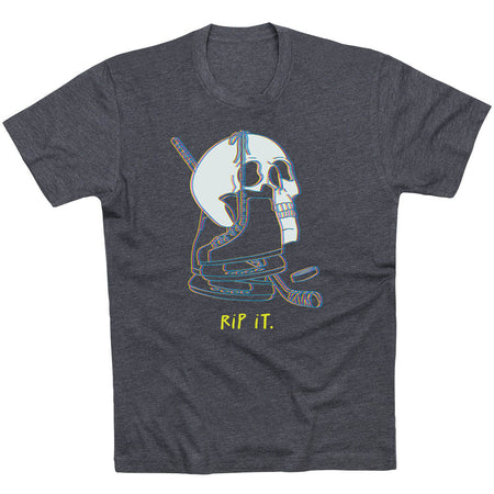 Hockey Short Sleeve T-Shirt - Rip It [Adult Medium/Charcoal] - SS