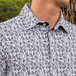 Design detail of Hockey Time short sleeve performance polo