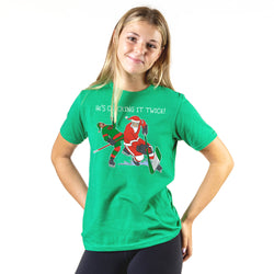 Hockey Short Sleeve T-Shirt - He's Checking It Twice