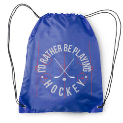 Hockey Drawstring Backpack - Rather Be Playing Hockey