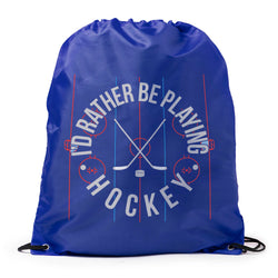 Hockey Drawstring Backpack - Rather Be Playing Hockey