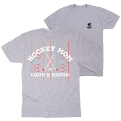 Hockey Short Sleeve T-Shirt - Loud and Proud Hockey Mom (Back Design) 