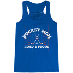 Hockey Flowy Racerback Tank Top - Loud and Proud Hockey Mom