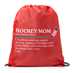 Hockey Drawstring Backpack - Hockey Mom Definition