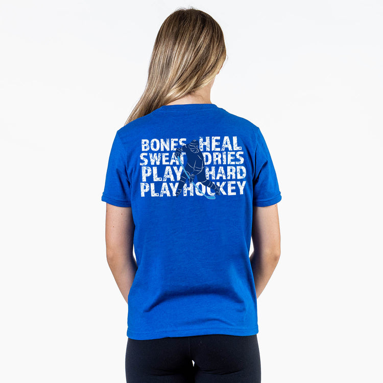 Hockey Short Sleeve T-Shirt - Bones Heal Hockey (Back Design) 