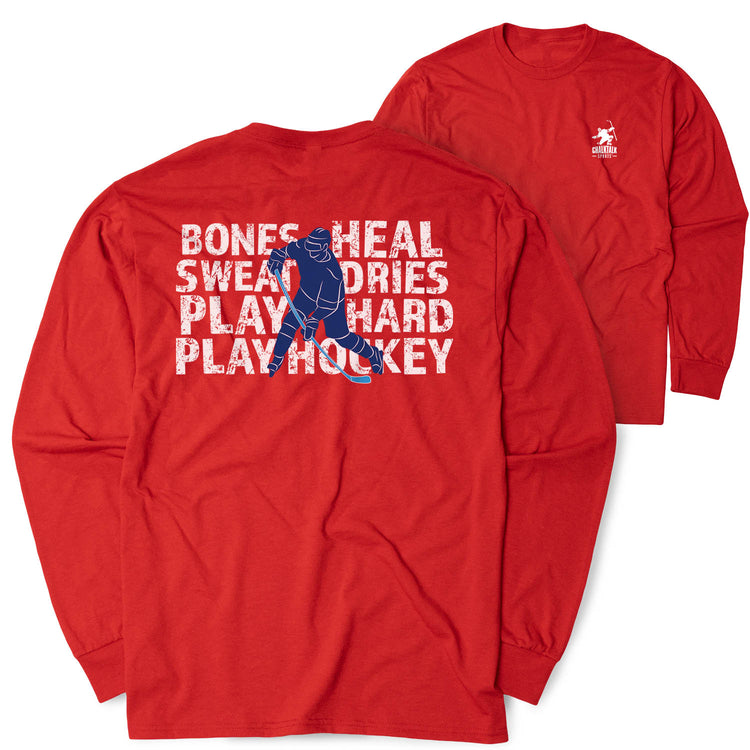 Hockey Tshirt Long Sleeve - Bones Heal Hockey (Back Design) 