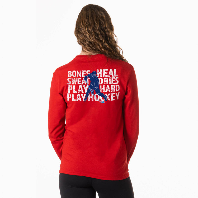 Hockey Tshirt Long Sleeve - Bones Heal Hockey (Back Design) 