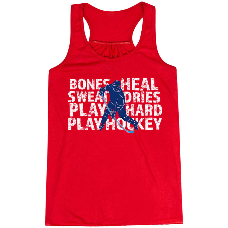 Hockey Flowy Racerback Tank Top - Bones Heal Hockey