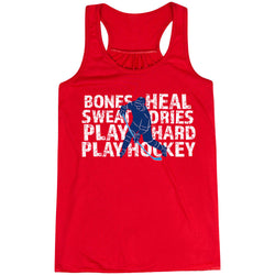 Hockey Flowy Racerback Tank Top - Bones Heal Hockey