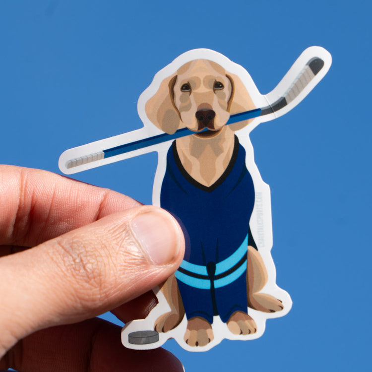 Hockey Sticker - Puck The Hockey Dog