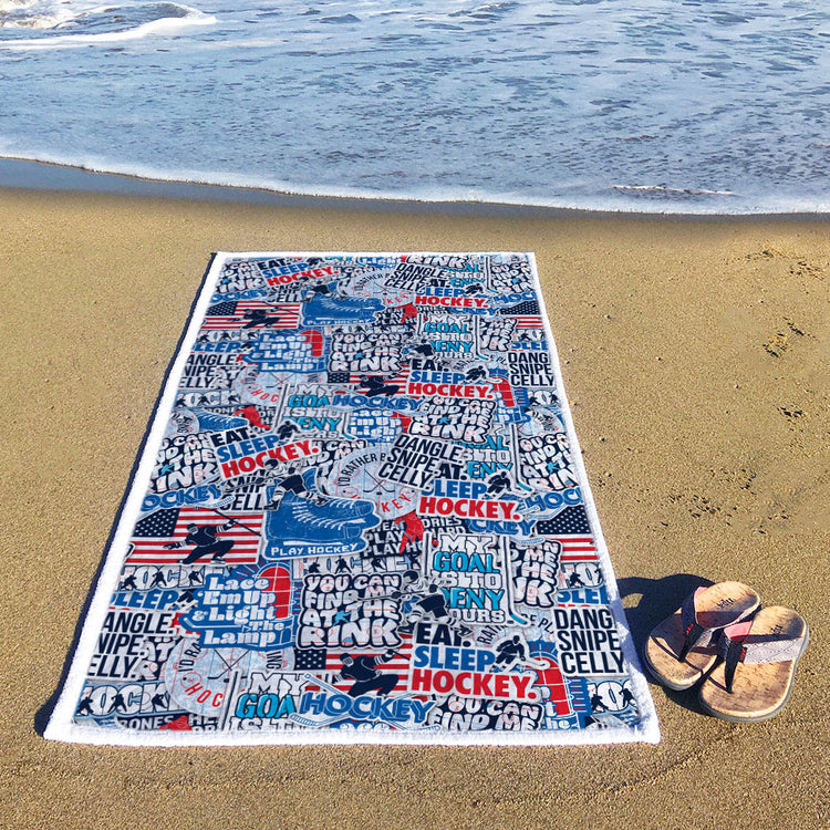 Hockey Premium Beach Towel - Hockey Life