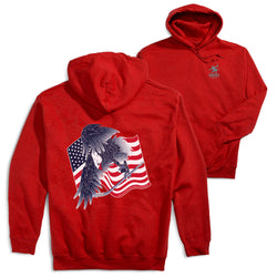 Hockey Hooded Sweatshirt - Hockey Eagle (Back Design) 