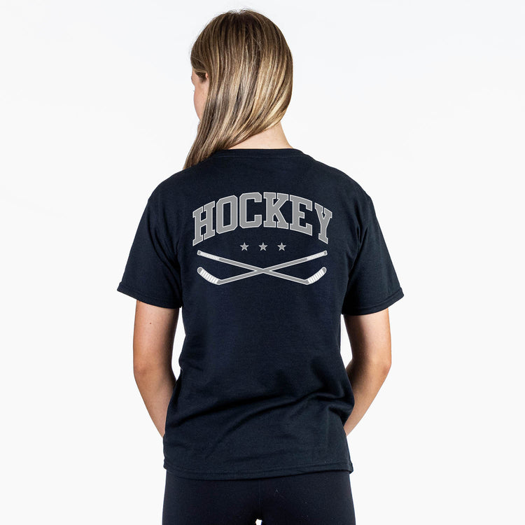 Hockey Short Sleeve T-Shirt - Varsity Hockey (Back Design) 