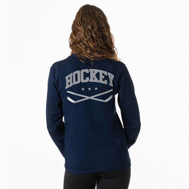 Hockey Tshirt Long Sleeve - Varsity Hockey (Back Design) 
