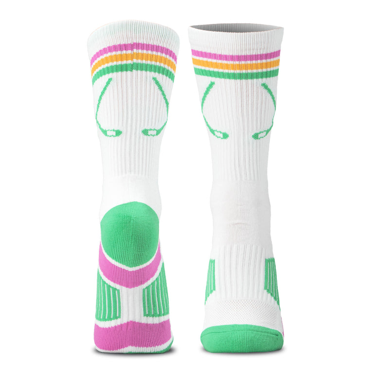 Hockey Woven Mid-Calf Socks - Crossed Sticks - Miami