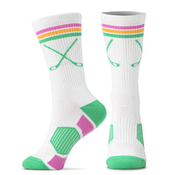 Hockey Woven Mid-Calf Socks - Crossed Sticks - Miami