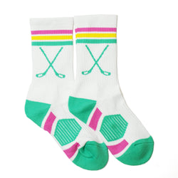 Hockey Woven Mid-Calf Socks - Crossed Sticks - Miami