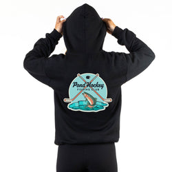 Hockey Hooded Sweatshirt - Pond Hockey (Back Design) 
