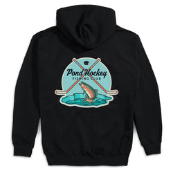 Hockey Hooded Sweatshirt - Pond Hockey (Back Design) 