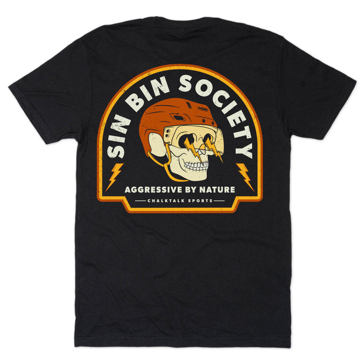 Hockey Short Sleeve T-Shirt - Sin Bin Society (Back Design) 