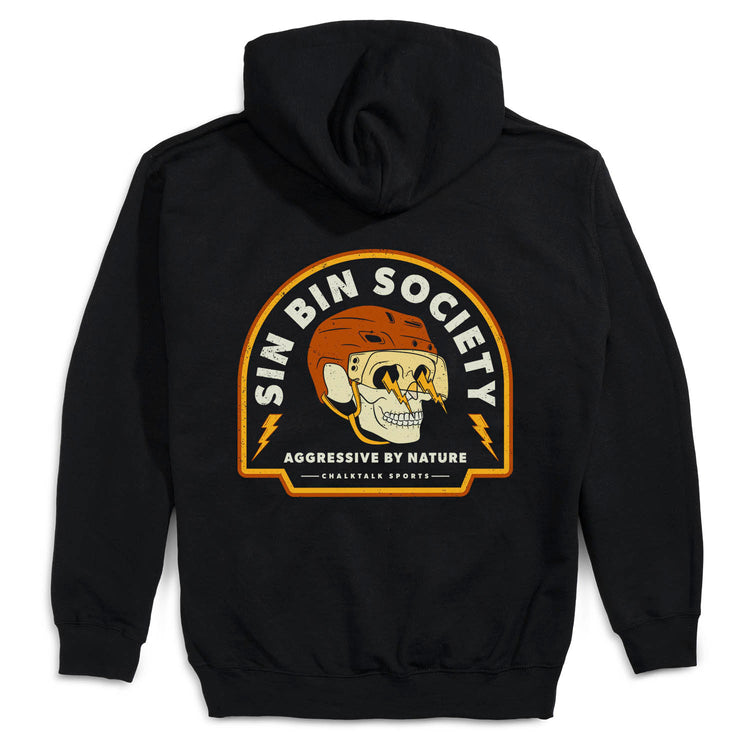 Hockey Hooded Sweatshirt - Sin Bin Society (Back Design) 