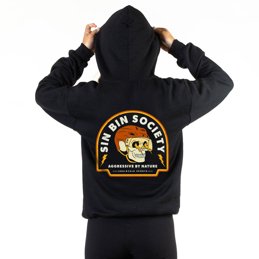 Hockey Hooded Sweatshirt - Sin Bin Society (Back Design) 