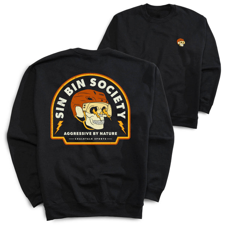 Hockey Crewneck Sweatshirt - Sin Bin Society (Back Design)